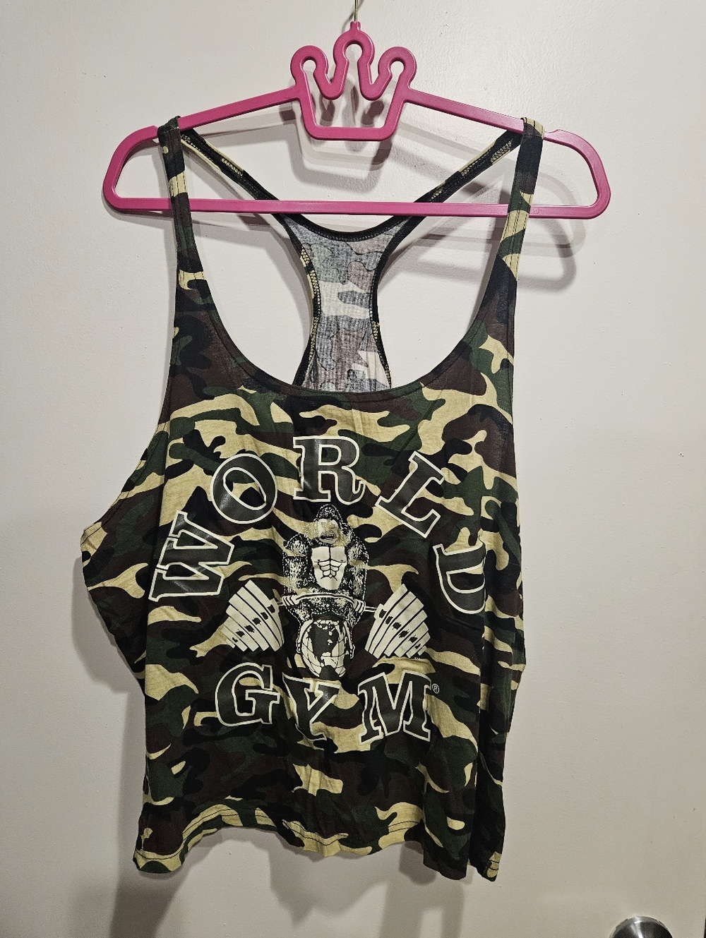 World Gym Camo Racerback Gym Tank (Stringer) Top Medium